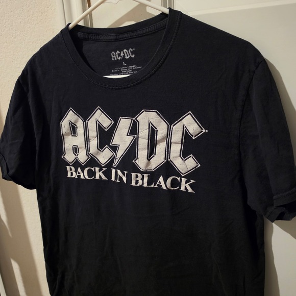 AC Other - ACDC Back In Black Graphic T-Shirt Mens L Black Cotton Band Tee 2020 Licensed